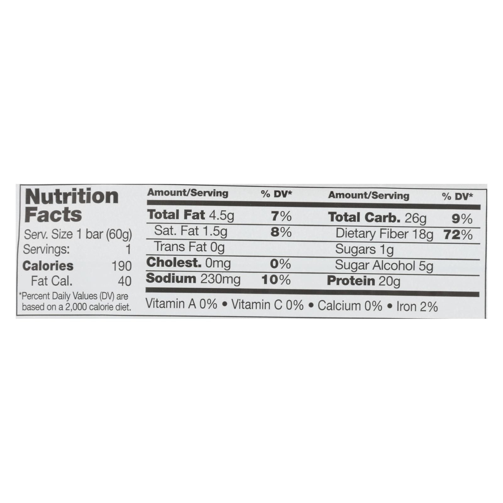 No Cow Bar Chunky Peanut Butter Bar - Case Of 12 - 2.12 Oz image 3
