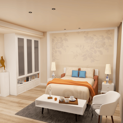 No Need Fix to The Wall Morden Deisgn Vertical Murphy Bed with Sofa for Bedroom or Guestroom White Wall Bed Space Saving image 7
