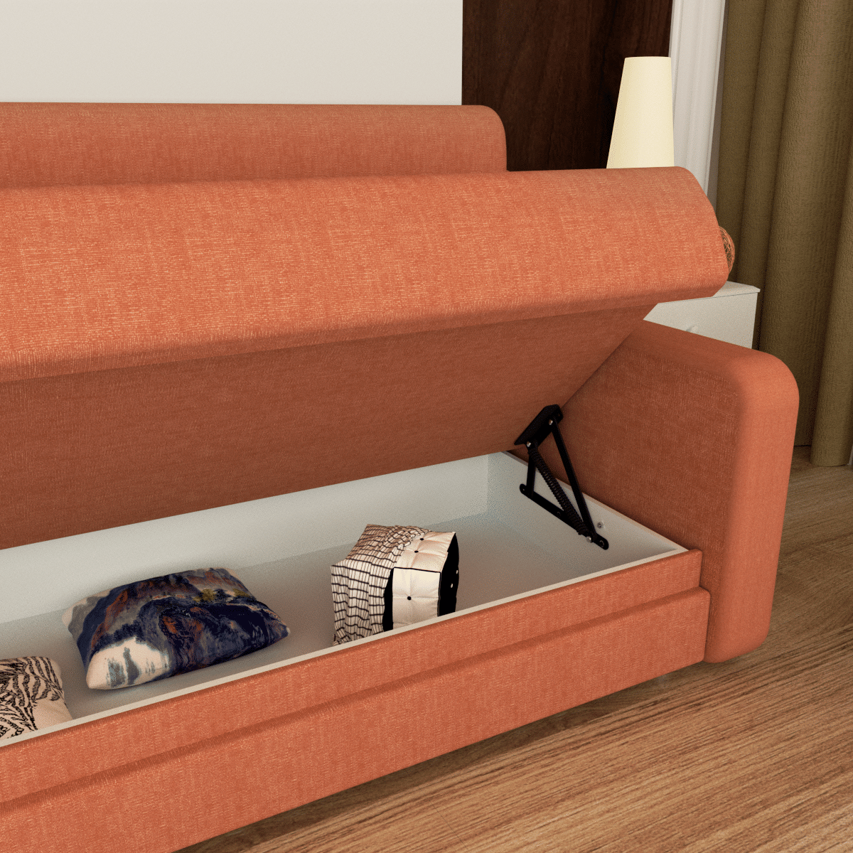 No Need Fix to The Wall Morden Deisgn Vertical Murphy Bed with Sofa for Bedroom or Guestroom White Wall Bed Space Saving image 8