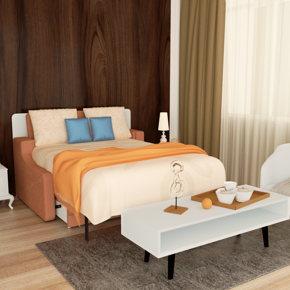 No Need Fix to The Wall Morden Deisgn Vertical Murphy Bed with Sofa for Bedroom or Guestroom White Wall Bed Space Saving image 5