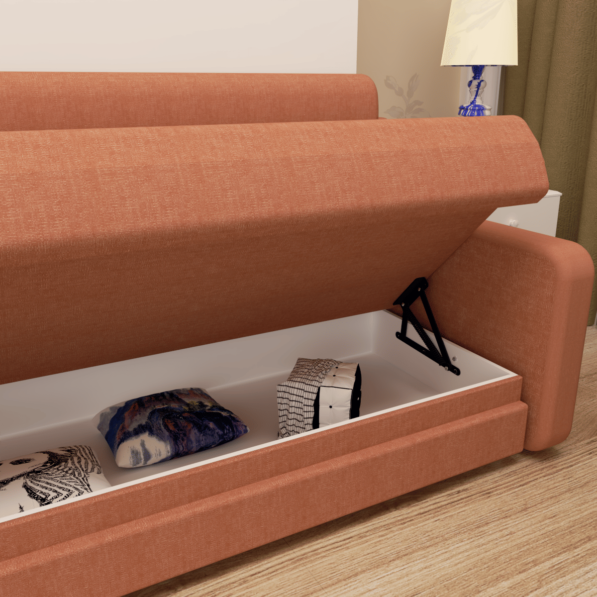 No Need Fix to The Wall Morden Deisgn Vertical Murphy Bed with Sofa for Bedroom or Guestroom White Wall Bed Space Saving image 9