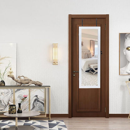 White wall mounted jewelry cabinet with mirror - dimensions