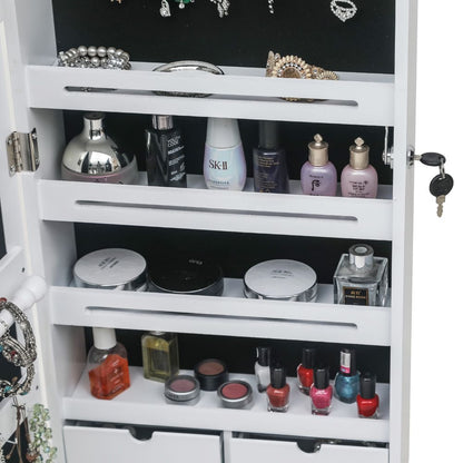Jewelry cabinet with 6 drawers open