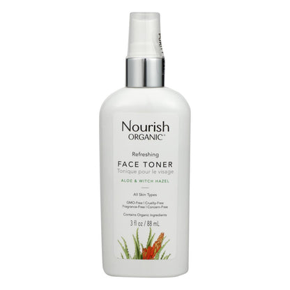 Nourish Organic Face Toner - Refreshing And Balancing - Rosewater And Witch Hazel - 3 Oz image 1