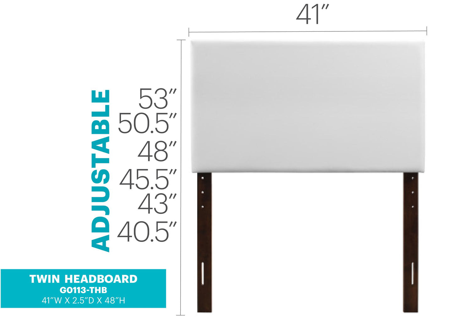 Nova G0113-THB Twin Headboard , WHITE image 2