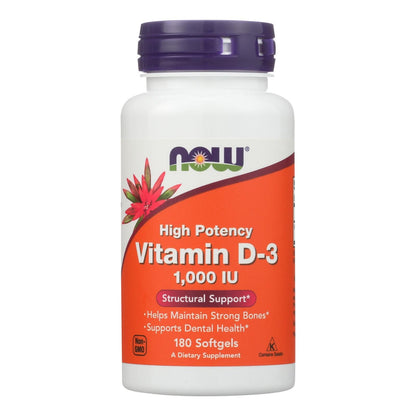 Now Foods - Vitamin D-3 1000iu - 1 Each-180 Sgel image 1