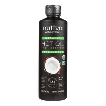 Nutiva 100% Organic Mct Oil - From Coconut - Unflavored - 16 Fl Oz image 1