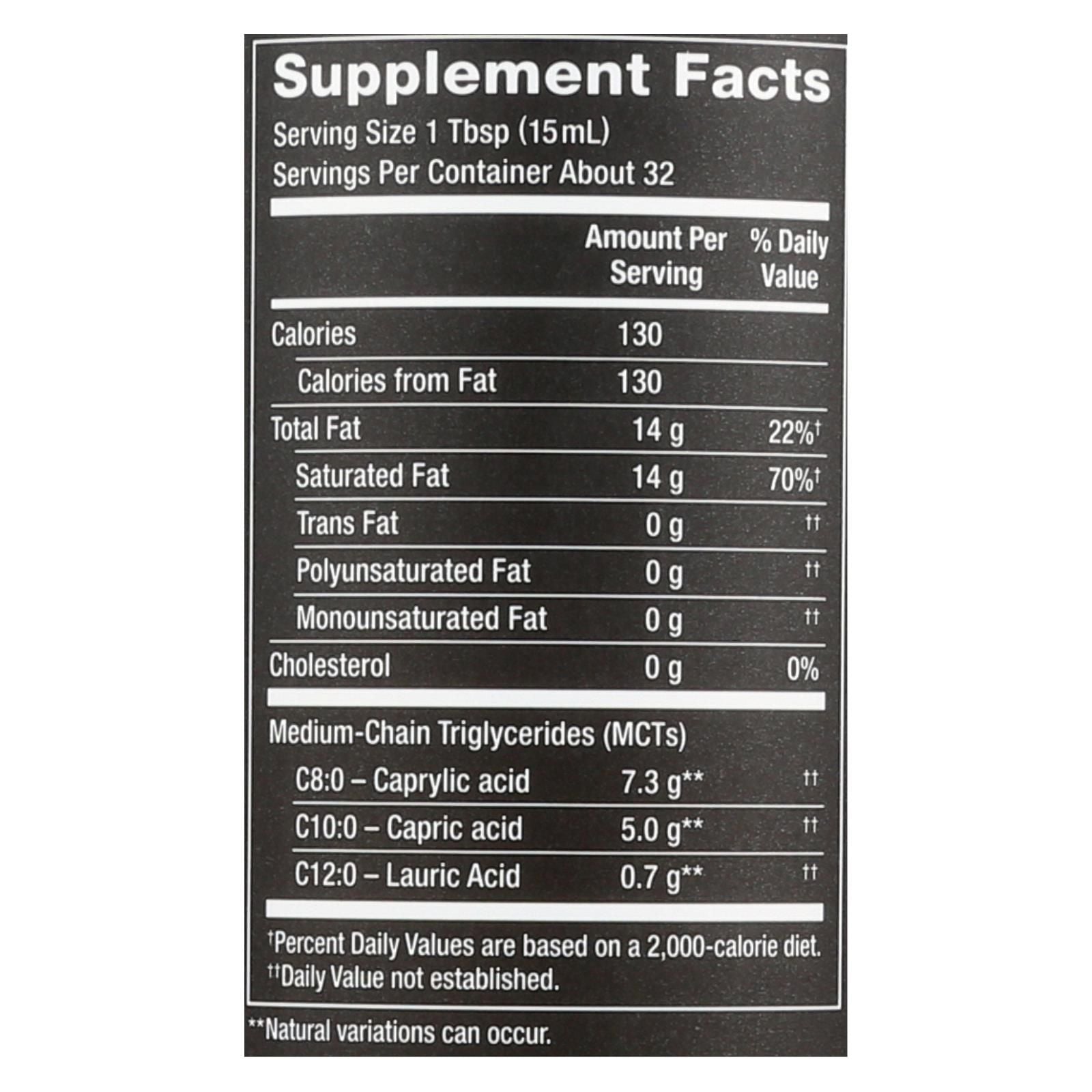 Nutiva 100% Organic Mct Oil - From Coconut - Unflavored - 16 Fl Oz image 2