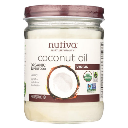 Nutiva Coconut Oil - Organic - Superfood - Virgin - Unrefined - 14 Oz - Case Of 6 image 1