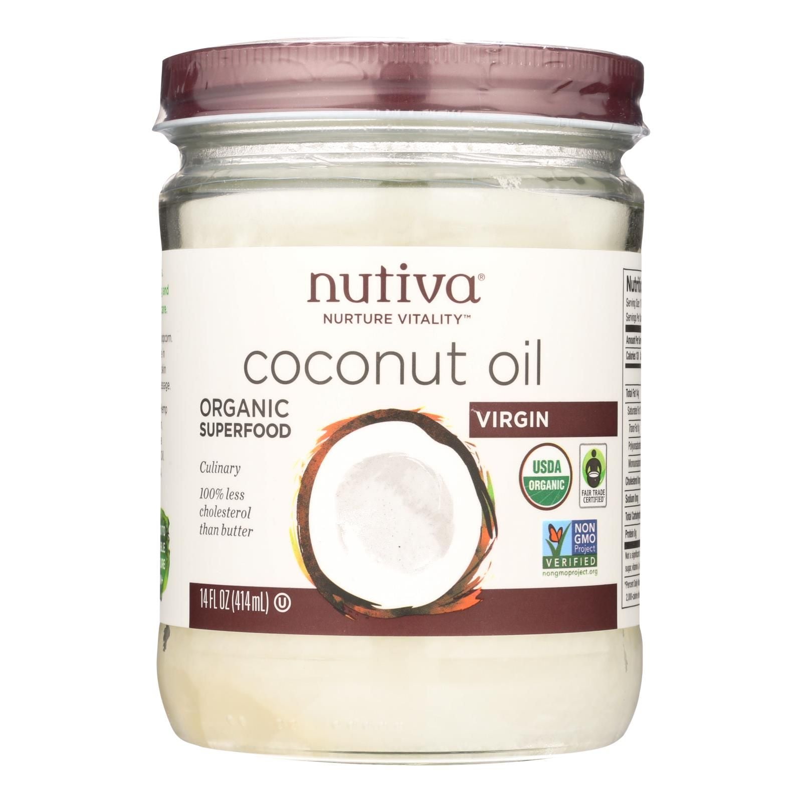 Nutiva Coconut Oil - Organic - Superfood - Virgin - Unrefined - 14 Oz - Case Of 6 image 2