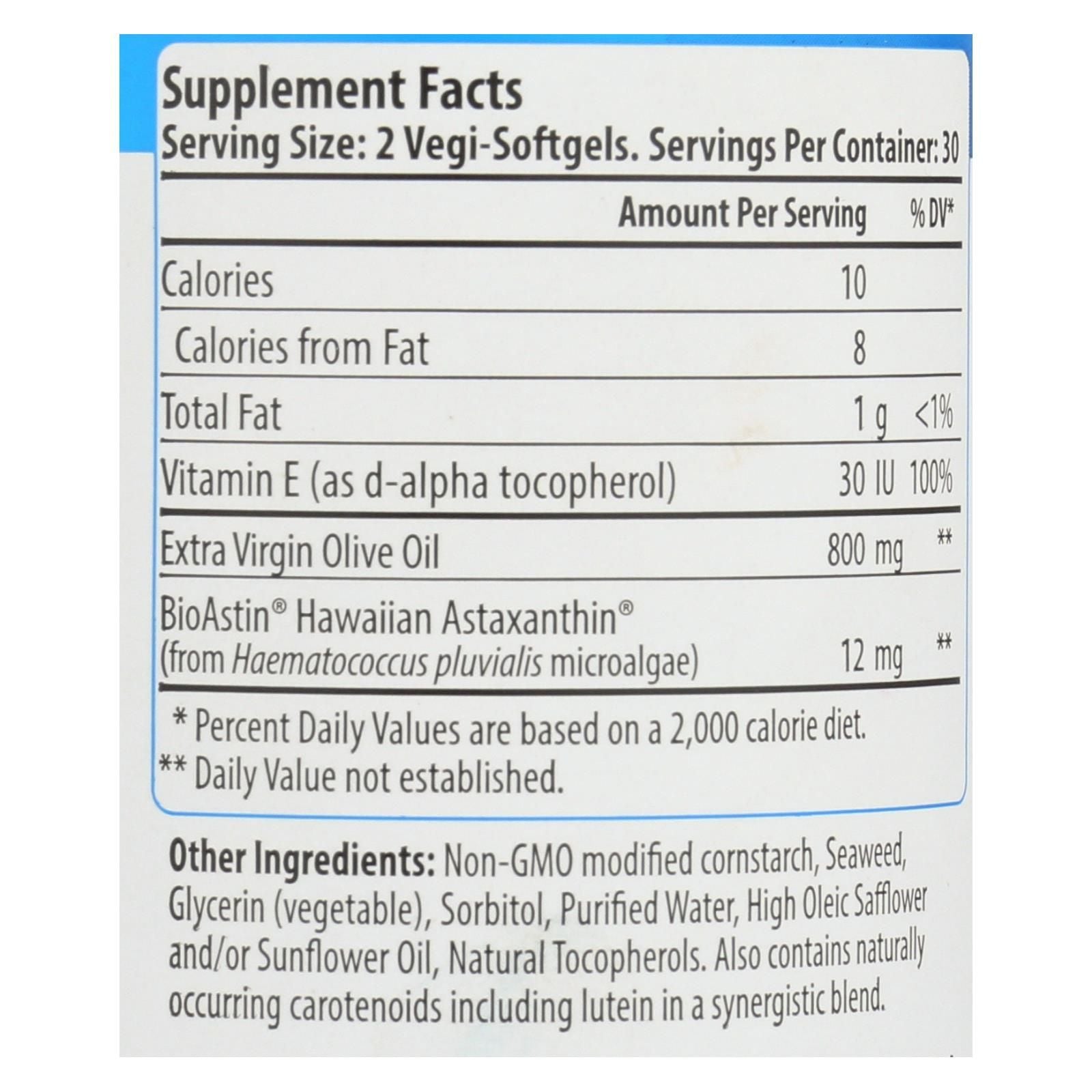 Nutrex Hawaii Bioastin Supreme - 6 Mg - 60 Vegetarian Softgels image 3