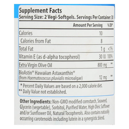 Nutrex Hawaii Bioastin Supreme - 6 Mg - 60 Vegetarian Softgels image 3