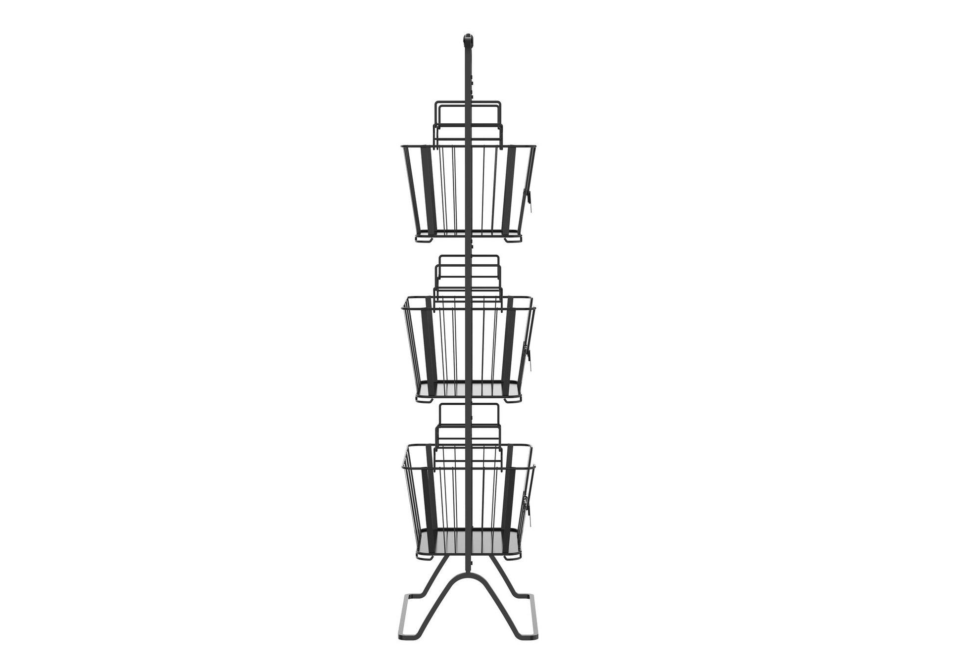 Oceanstar 3-Tier Metal Wire Storage Basket Stand with Removable Baskets – Black image 2