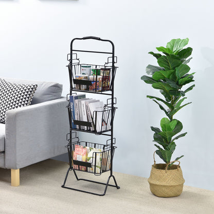 Oceanstar 3-Tier Metal Wire Storage Basket Stand with Removable Baskets – Black image 11