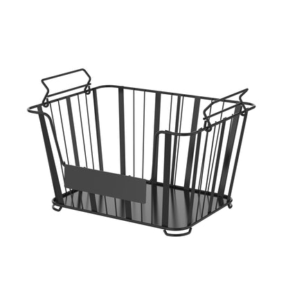 Oceanstar 3-Tier Metal Wire Storage Basket Stand with Removable Baskets – Black image 7
