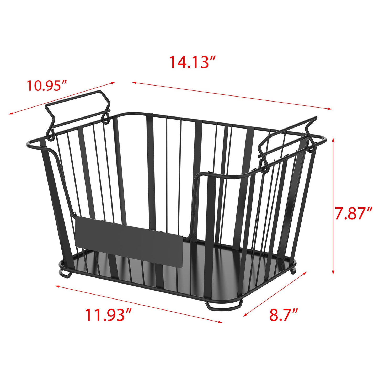 Oceanstar 3-Tier Metal Wire Storage Basket Stand with Removable Baskets – Black image 8