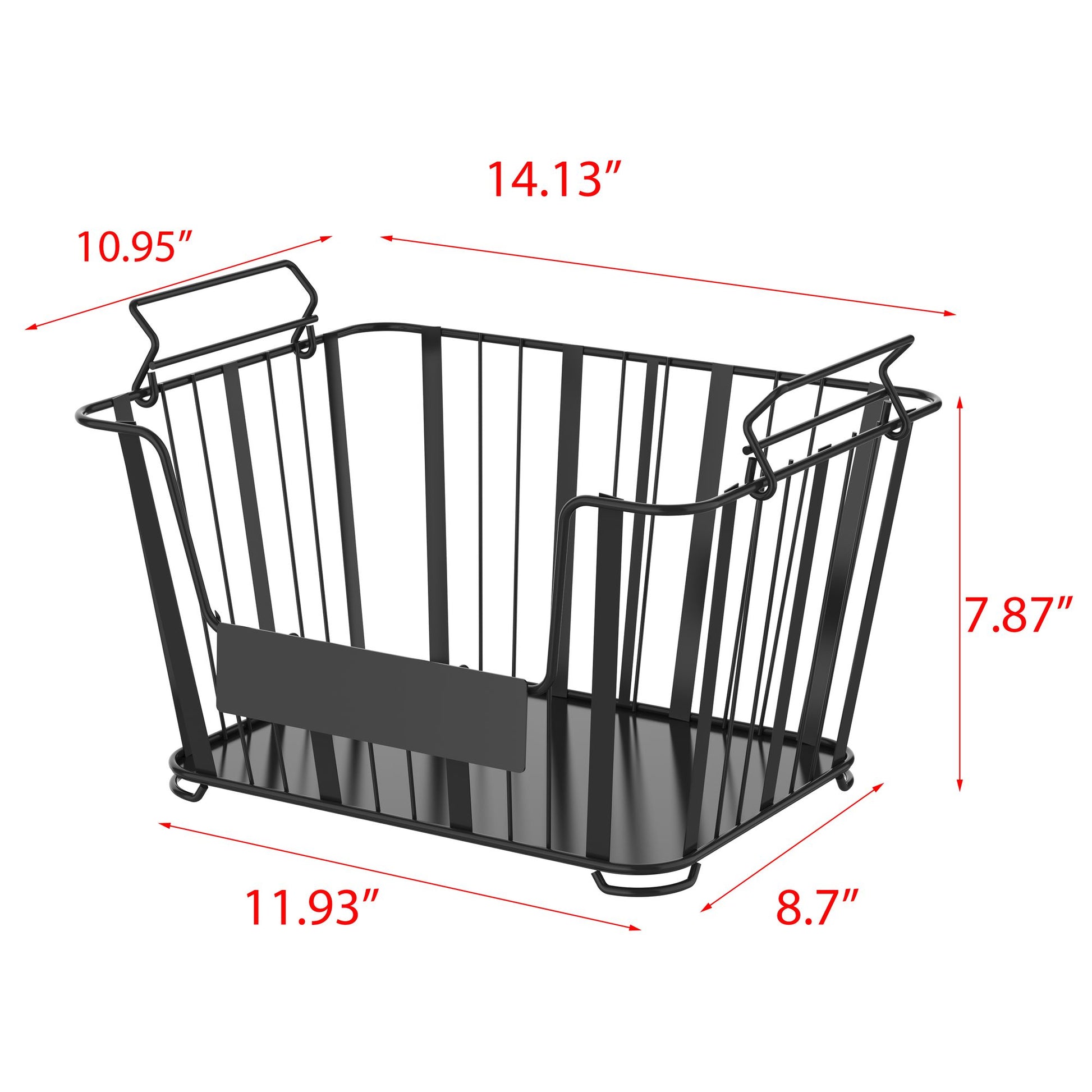 Oceanstar 3-Tier Metal Wire Storage Basket Stand with Removable Baskets – Black image 8