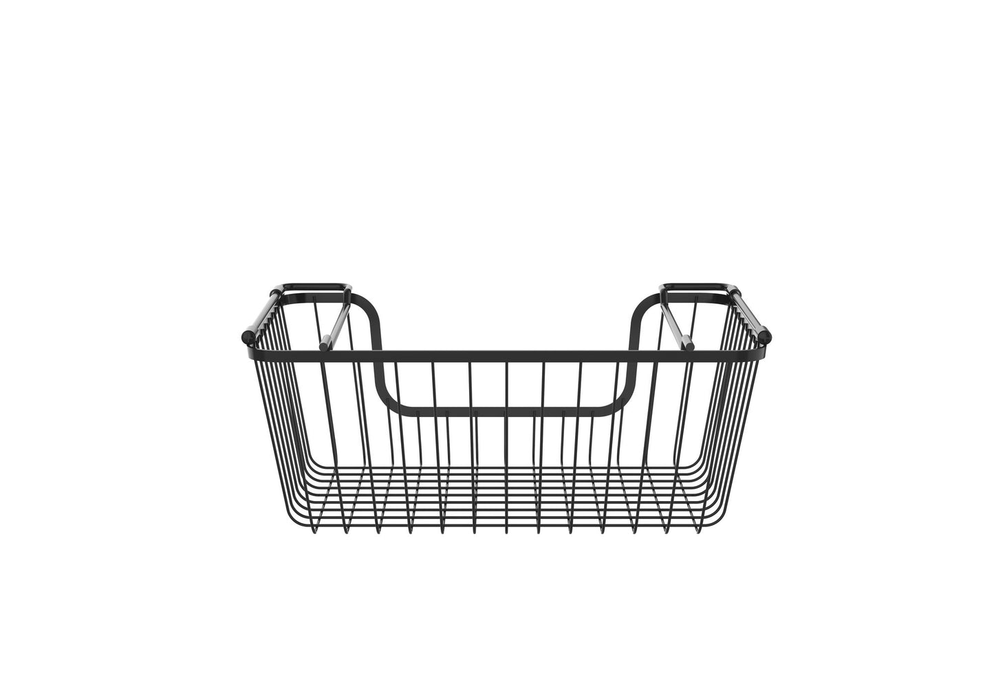 Oceanstar Stackable Metal Wire Storage Basket Set for Pantry, Countertop, Kitchen or Bathroom – Black, Set of 2 image 3