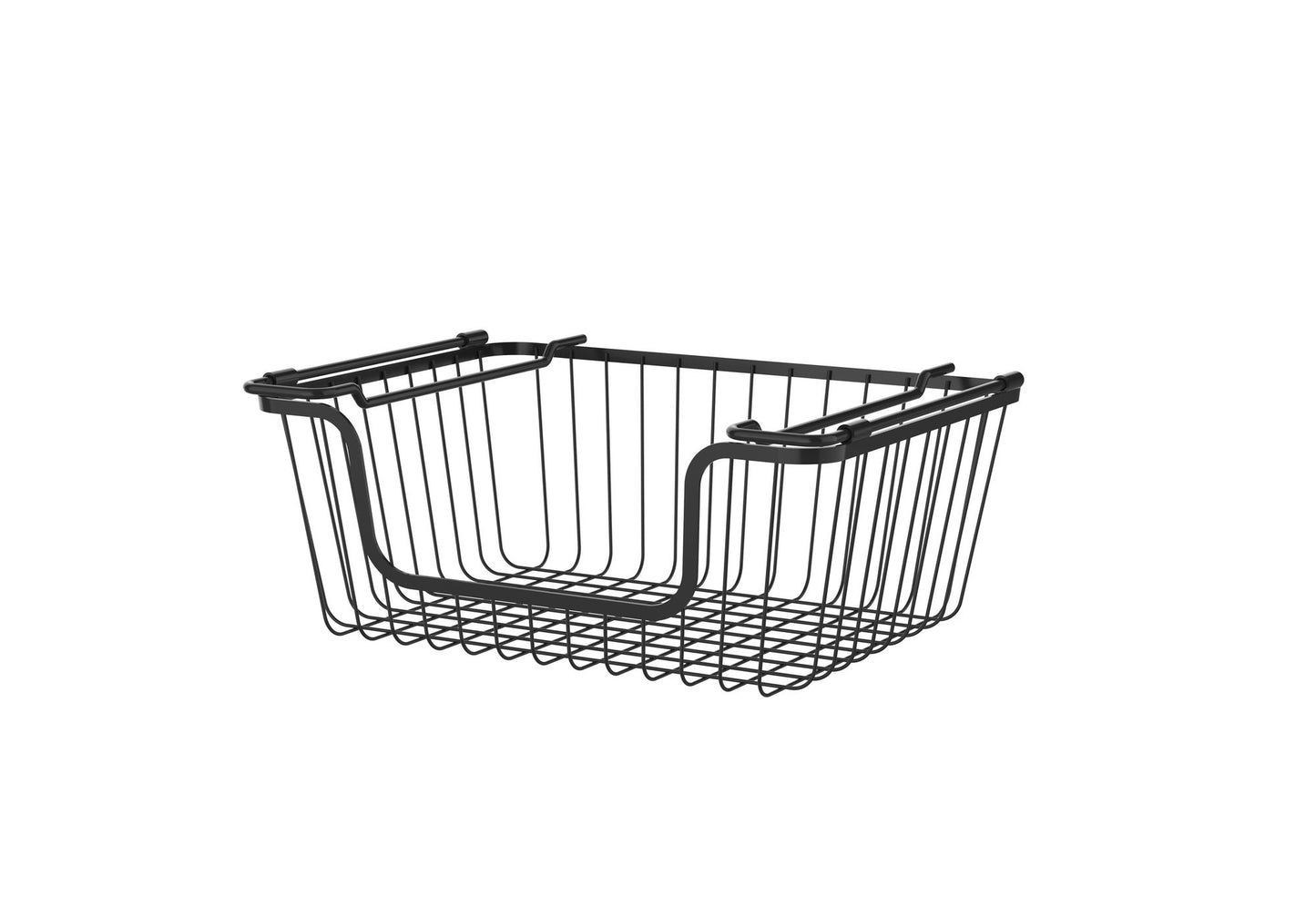 Oceanstar Stackable Metal Wire Storage Basket Set for Pantry, Countertop, Kitchen or Bathroom – Black, Set of 2 image 10