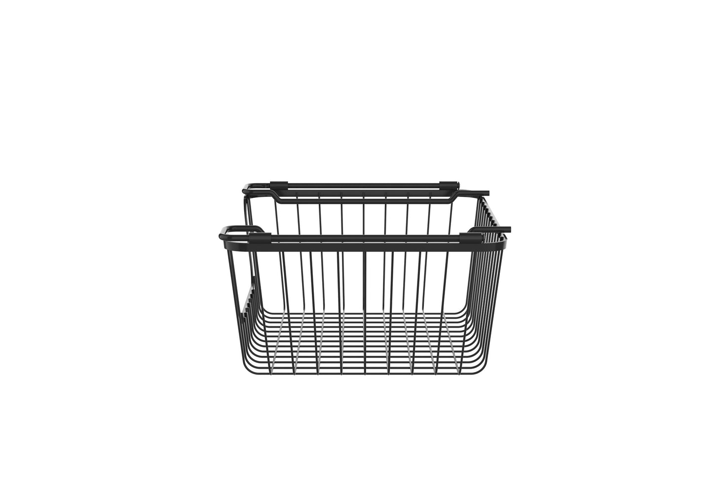 Oceanstar Stackable Metal Wire Storage Basket Set for Pantry, Countertop, Kitchen or Bathroom – Black, Set of 2 image 4