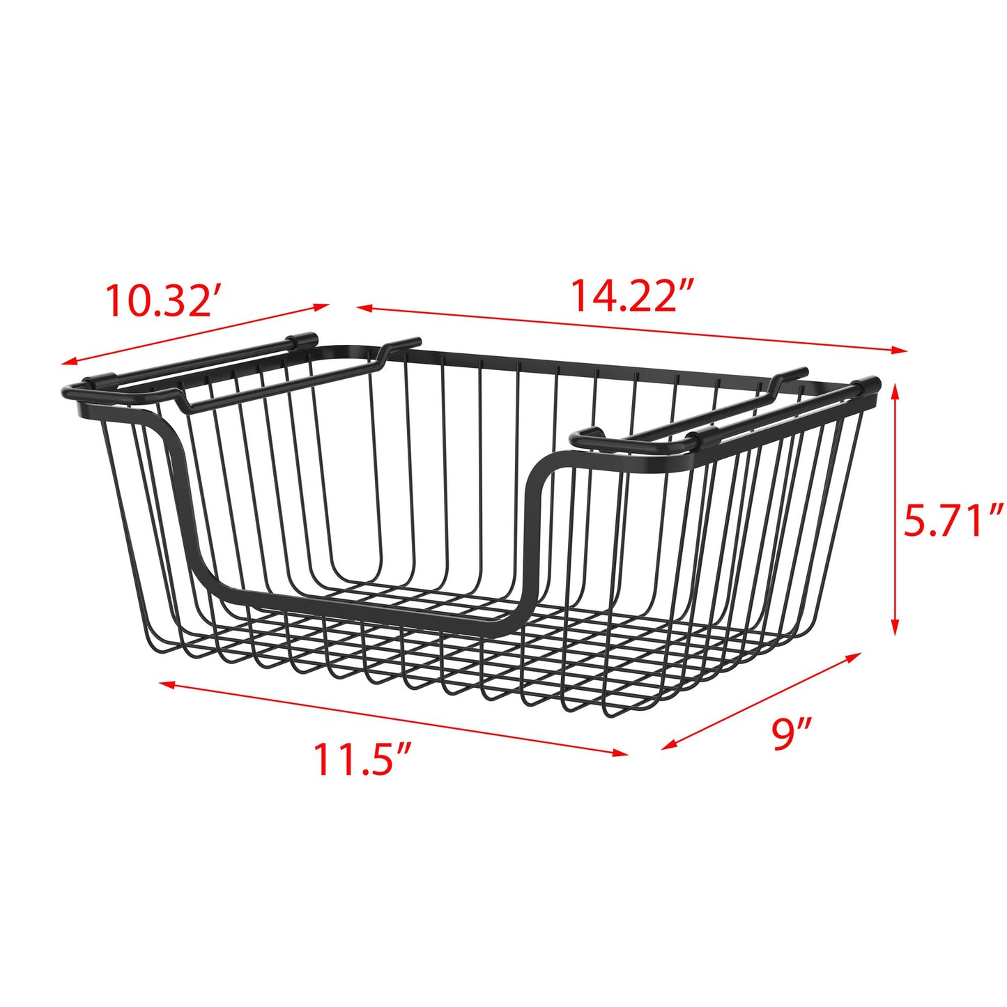 Oceanstar Stackable Metal Wire Storage Basket Set for Pantry, Countertop, Kitchen or Bathroom – Black, Set of 2 image 6