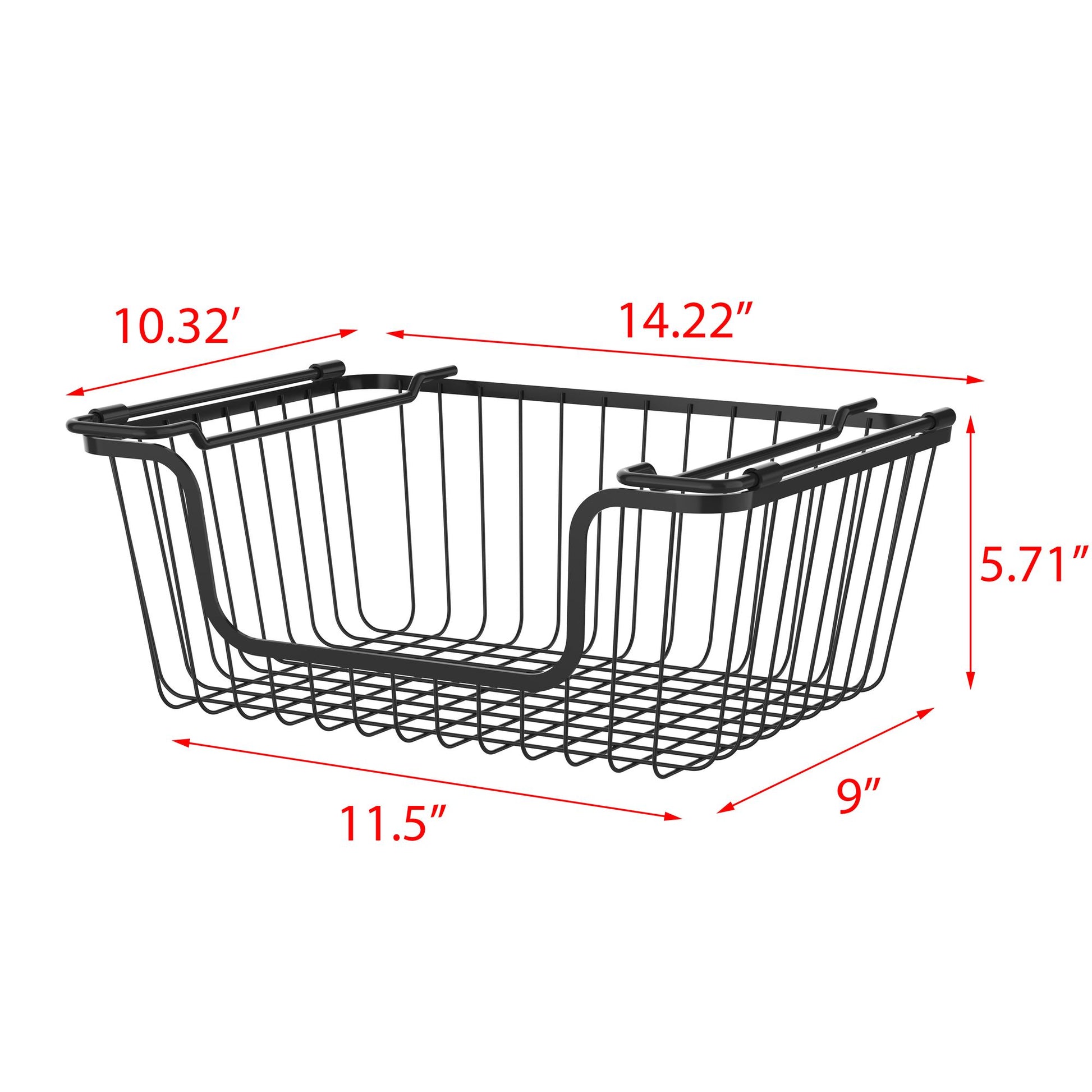 Oceanstar Stackable Metal Wire Storage Basket Set for Pantry, Countertop, Kitchen or Bathroom – Black, Set of 2 image 6