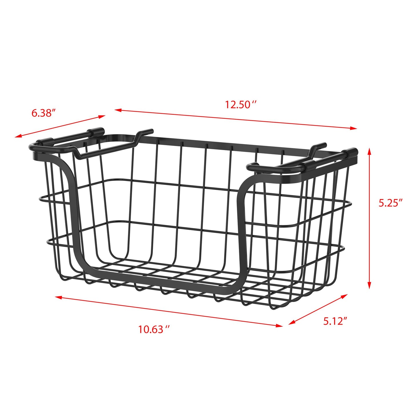 Oceanstar Stackable Metal Wire Storage Basket Set for Pantry, Countertop, Kitchen or Bathroom – Black, Set of 3 image 7