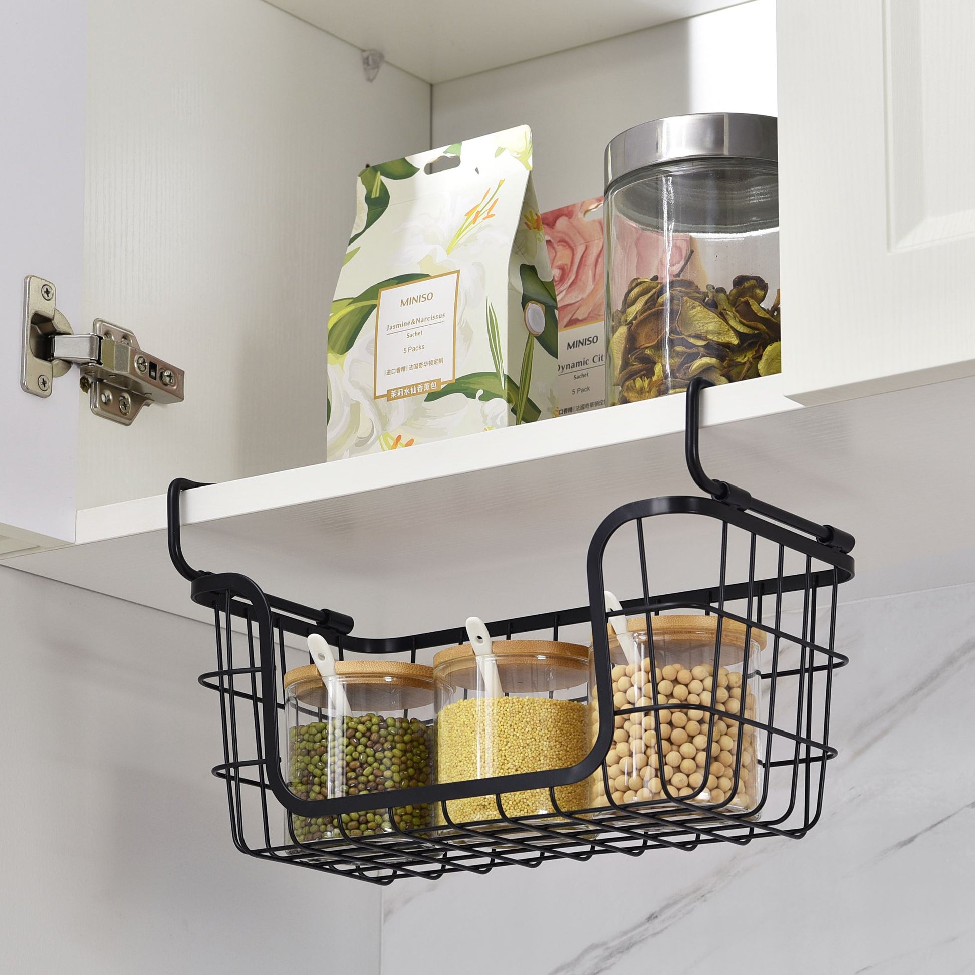 Oceanstar Stackable Metal Wire Storage Basket Set for Pantry, Countertop, Kitchen or Bathroom – Black, Set of 3 image 8