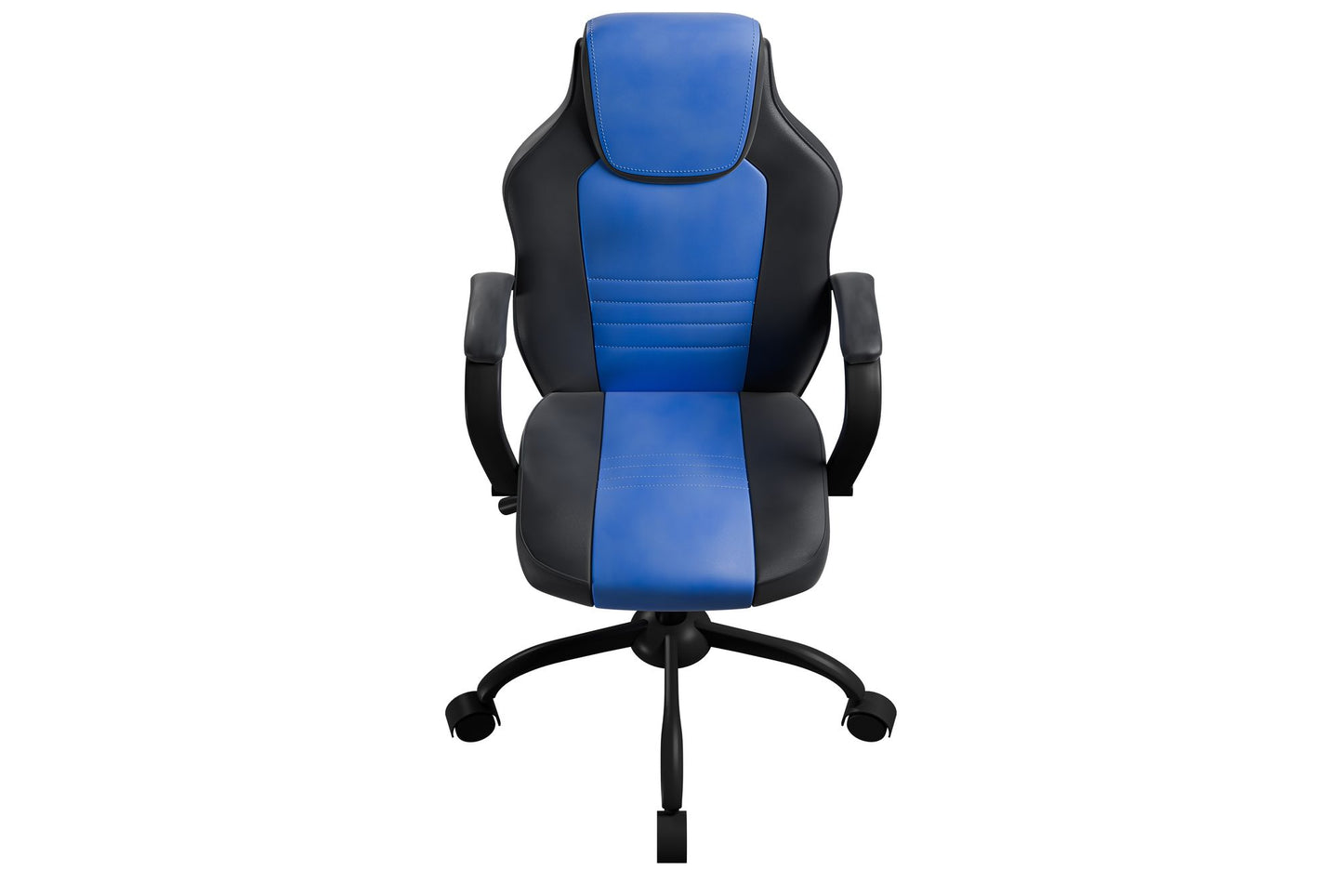 Office Chair Adjustable Height Office Chair Blue and Black Faux Leather image 5
