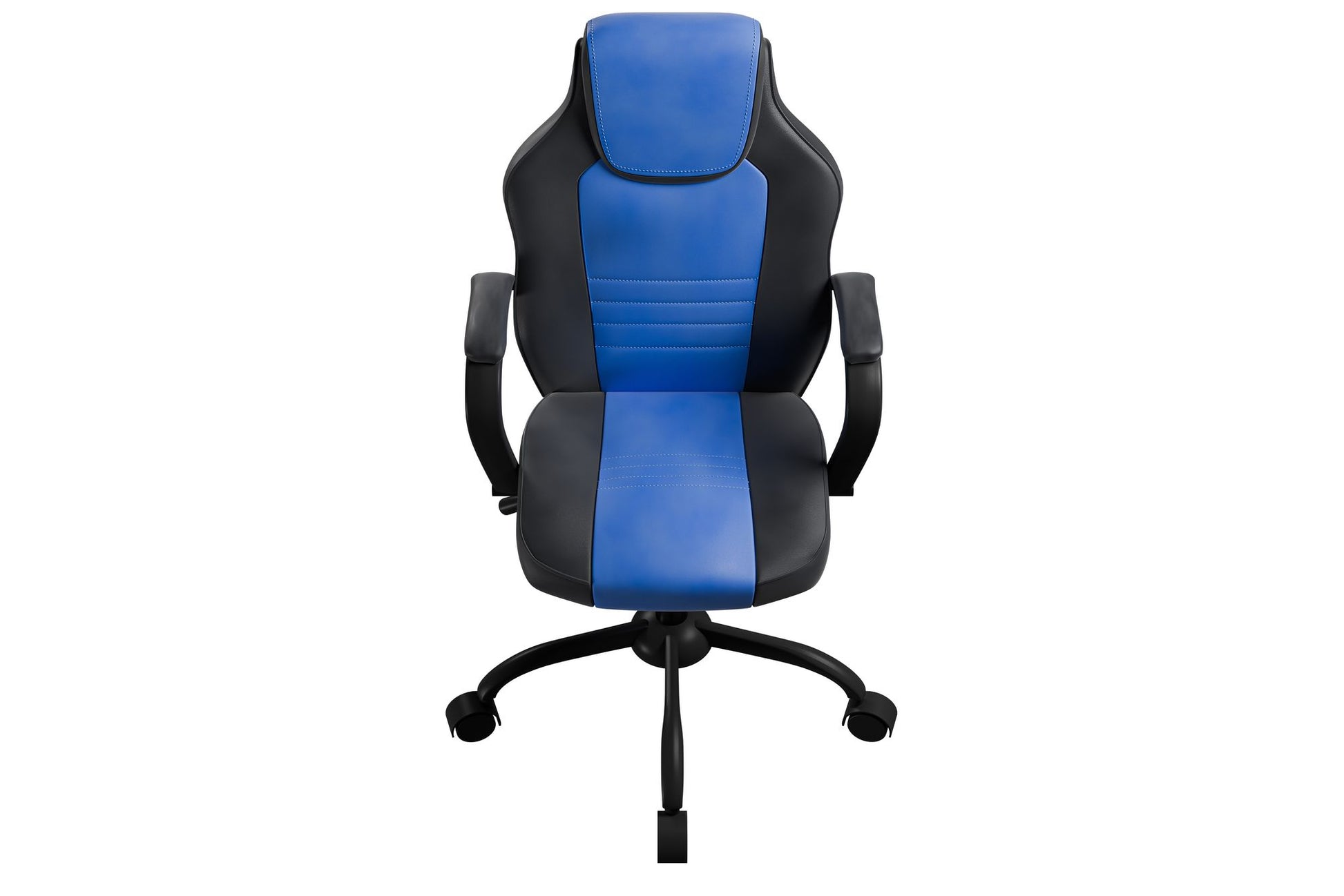 Office Chair Adjustable Height Office Chair Blue and Black Faux Leather image 5