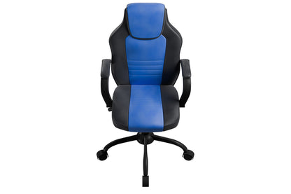 Office Chair Adjustable Height Office Chair Blue and Black Faux Leather image 5
