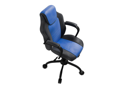 Office Chair Adjustable Height Office Chair Blue and Black Faux Leather image 7