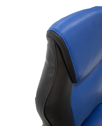 Office Chair Adjustable Height Office Chair Blue and Black Faux Leather image 10