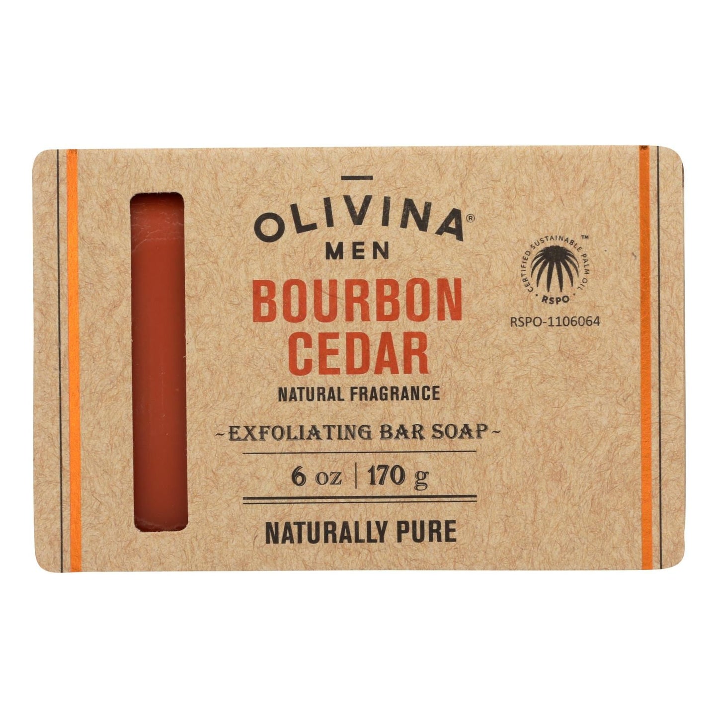 Olivina Men - Exfol Soap Bourbon Cedar - 1 Each - 6 Oz image 1