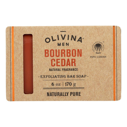 Olivina Men - Exfol Soap Bourbon Cedar - 1 Each - 6 Oz image 1