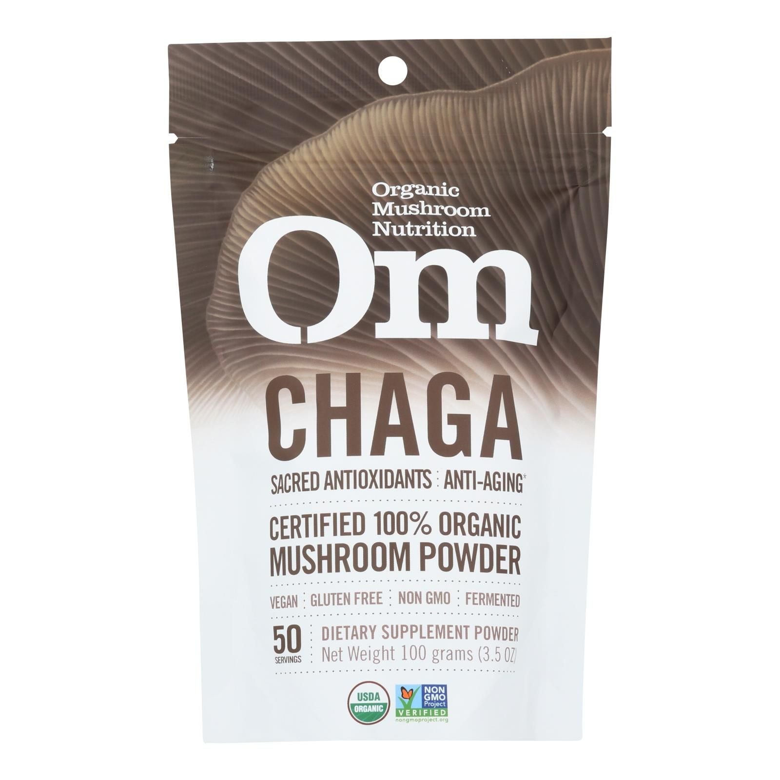 Om - Chaga Organic Powder 100grm - 1 Each - 3.5 Oz image 1