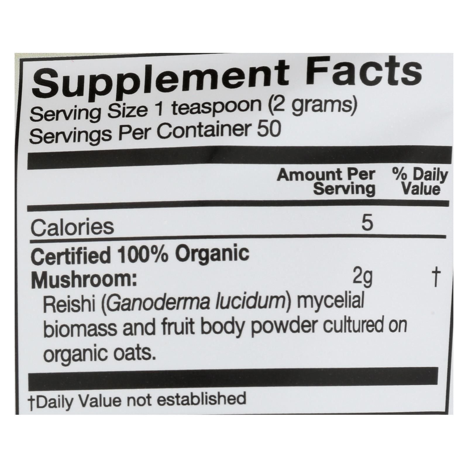 Om - Reishi Organic Powder 100grm - 1 Each - 3.5 Oz image 3