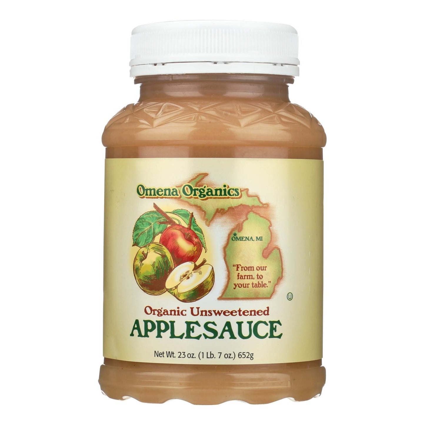 Omena Organics Apple Sauce - Organic - Unsweetend - Case Of 12 - 23 Oz image 1