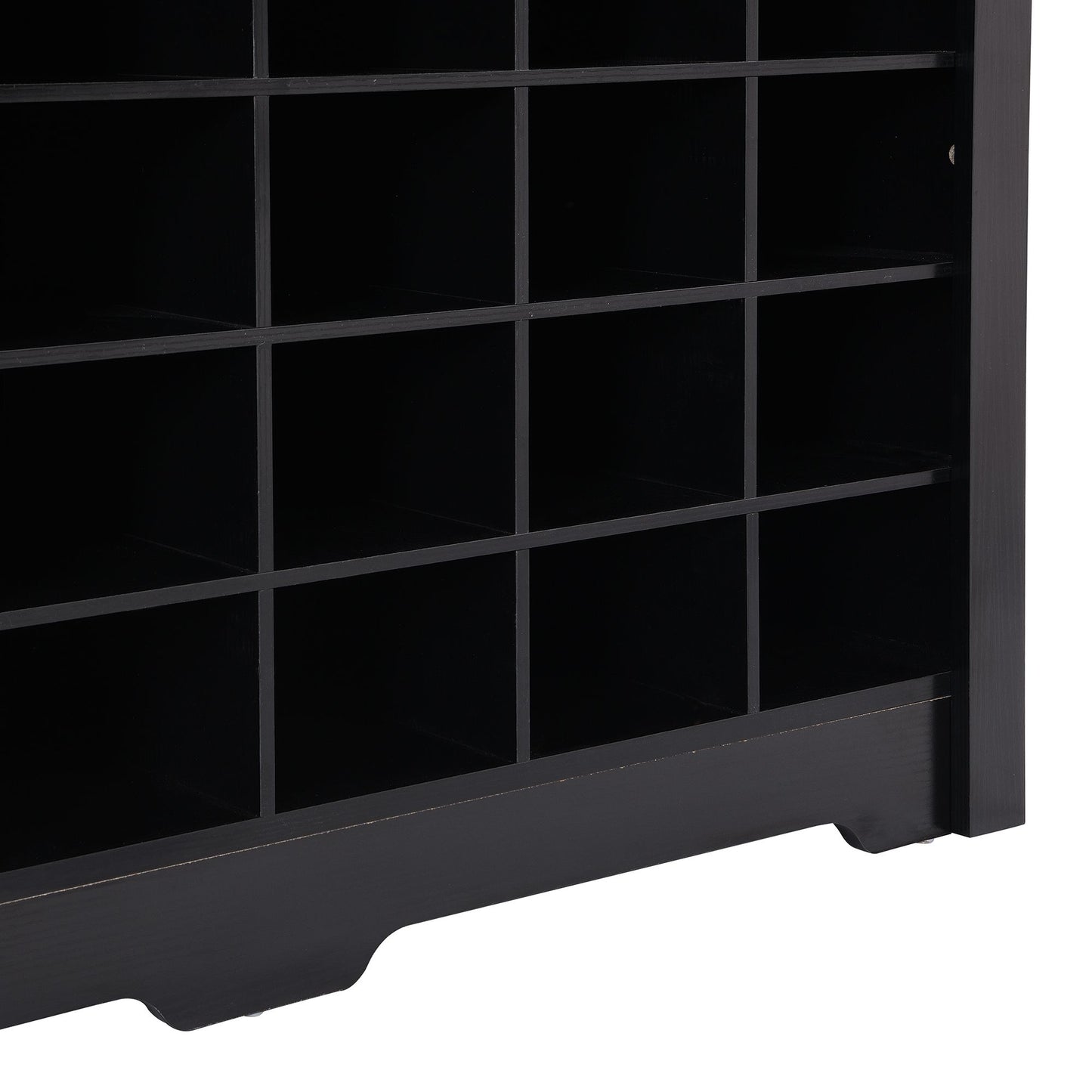 ON-TREND Sleek Design 24 Shoe Cubby Console, Modern Shoe Cabinet with Curved Base, Versatile Sideboard with High-quality image 11