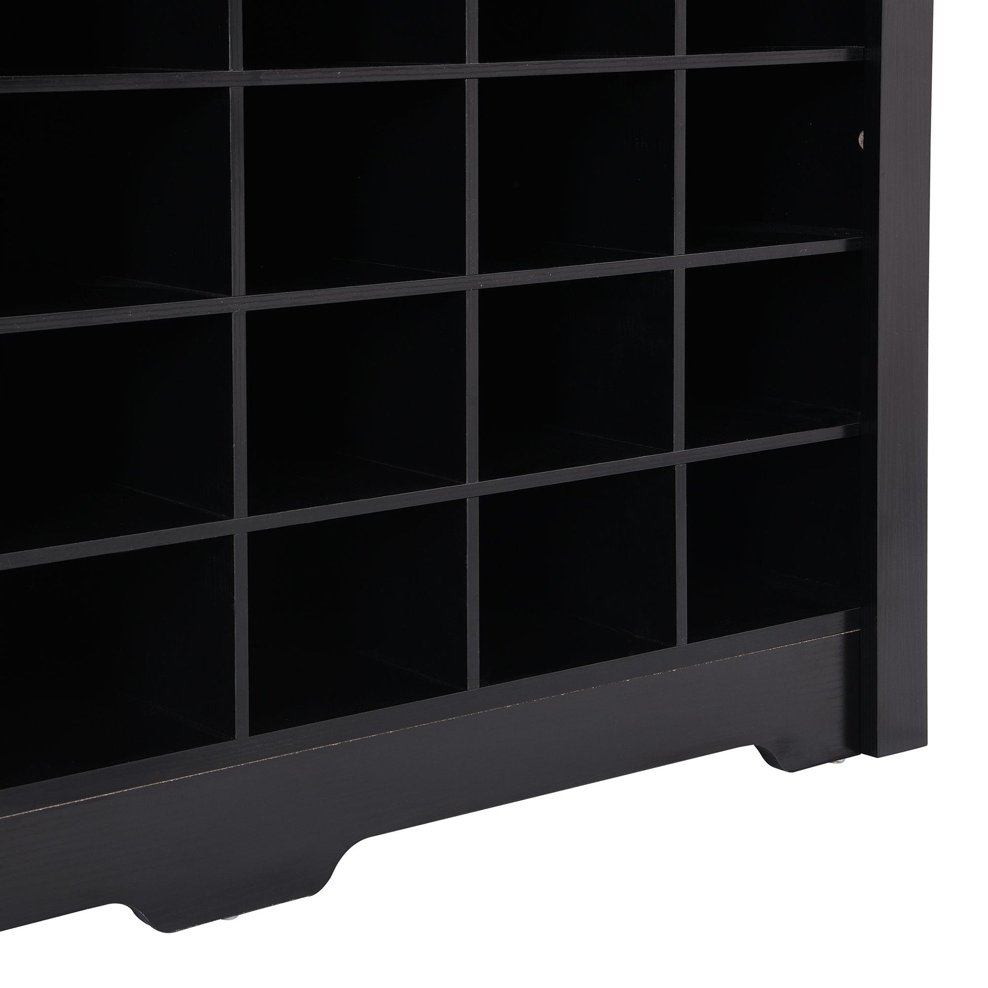 ON-TREND Sleek Design 24 Shoe Cubby Console, Modern Shoe Cabinet with Curved Base, Versatile Sideboard with High-quality image 11