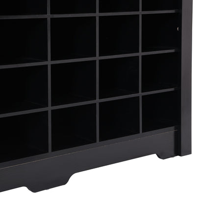 ON-TREND Sleek Design 24 Shoe Cubby Console, Modern Shoe Cabinet with Curved Base, Versatile Sideboard with High-quality image 11