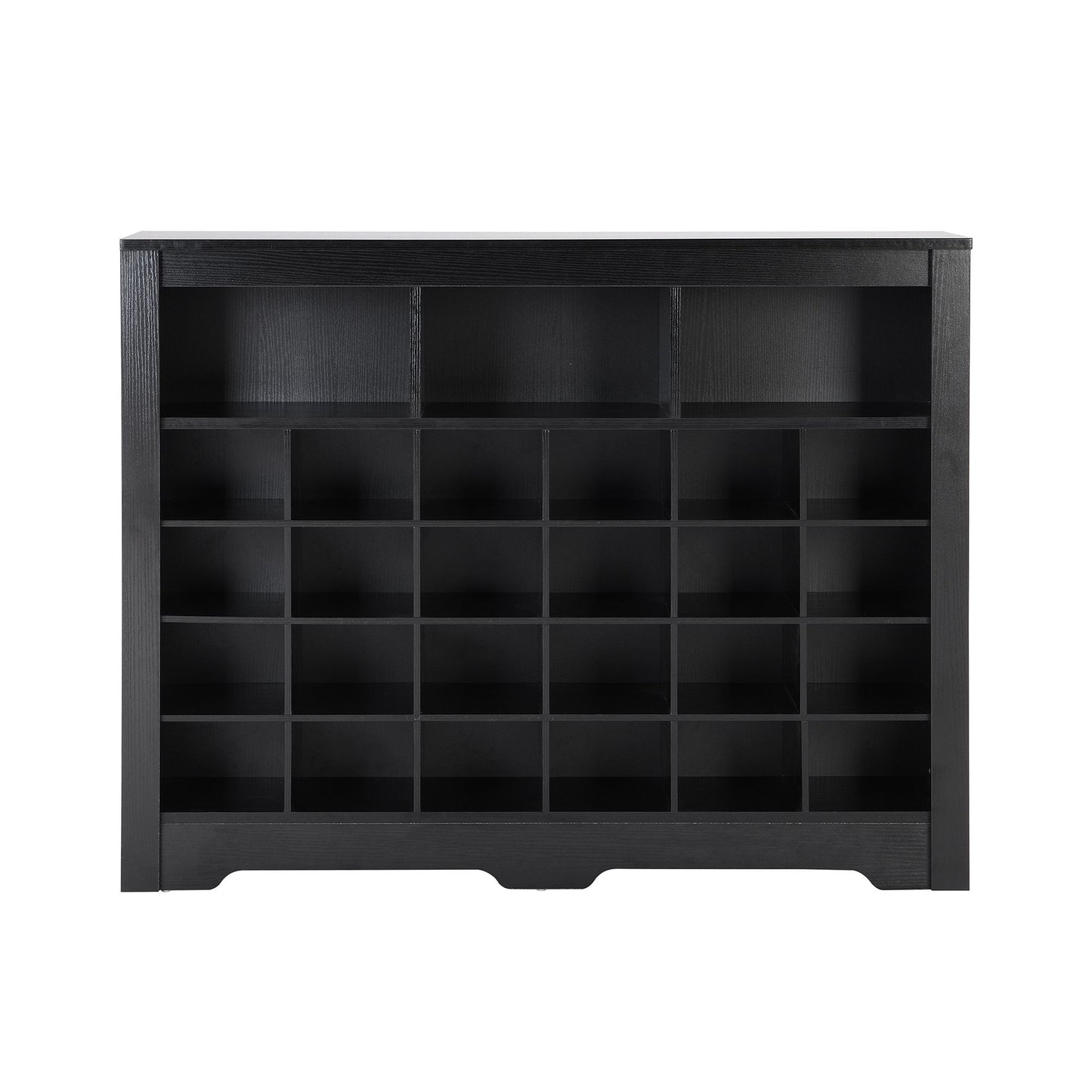 ON-TREND Sleek Design 24 Shoe Cubby Console, Modern Shoe Cabinet with Curved Base, Versatile Sideboard with High-quality image 9