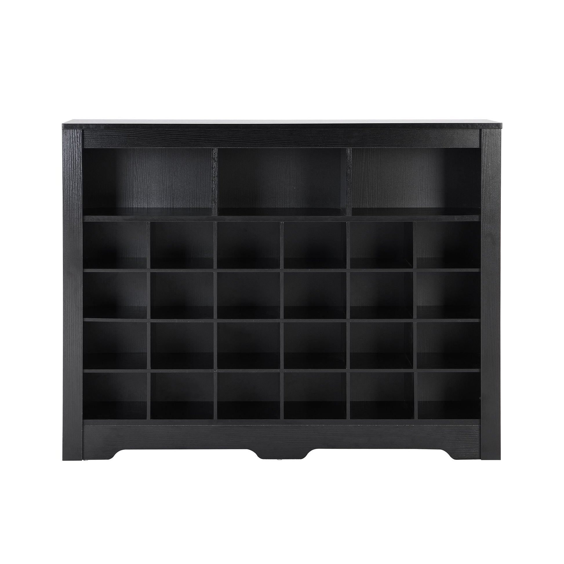 ON-TREND Sleek Design 24 Shoe Cubby Console, Modern Shoe Cabinet with Curved Base, Versatile Sideboard with High-quality image 9