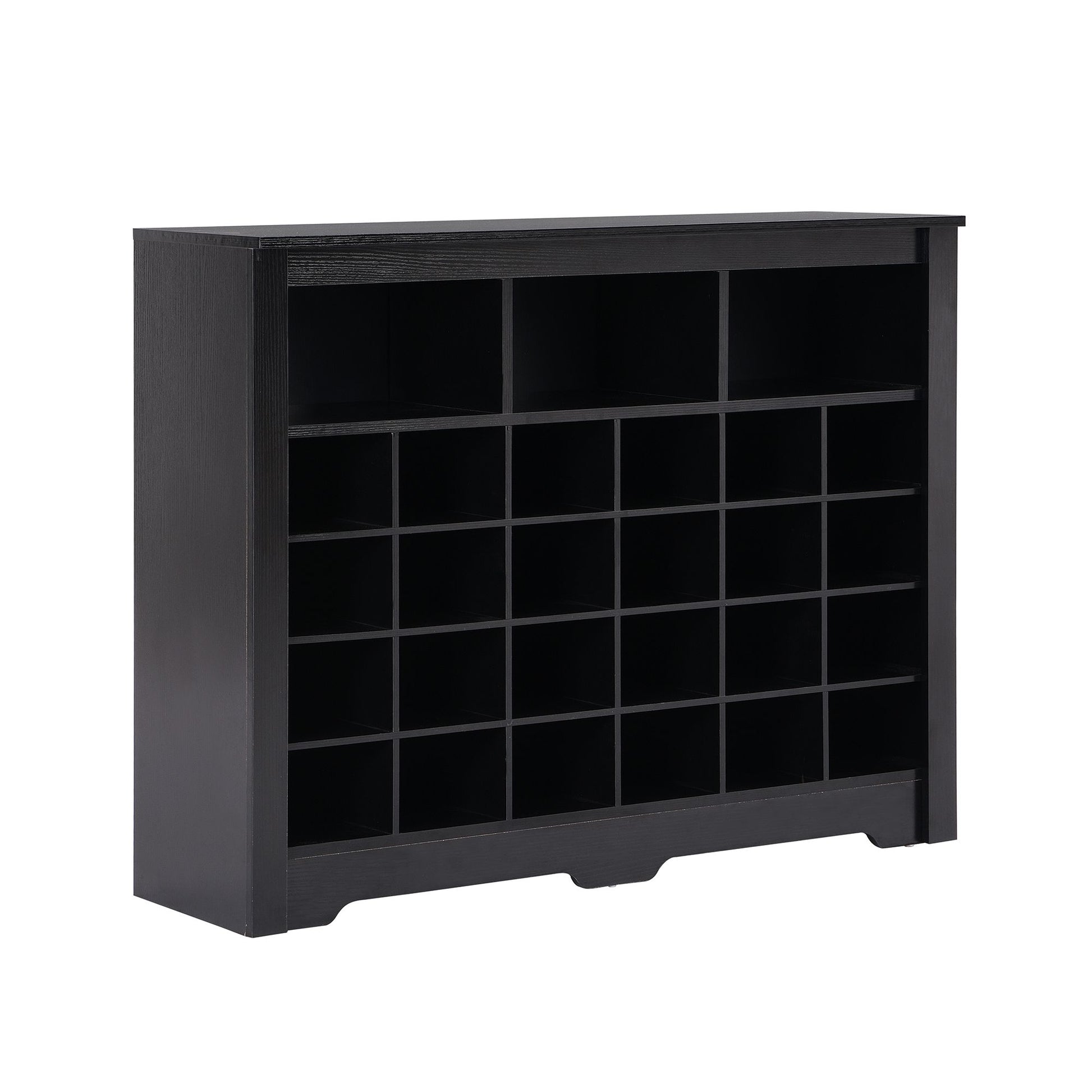 ON-TREND Sleek Design 24 Shoe Cubby Console, Modern Shoe Cabinet with Curved Base, Versatile Sideboard with High-quality image 8