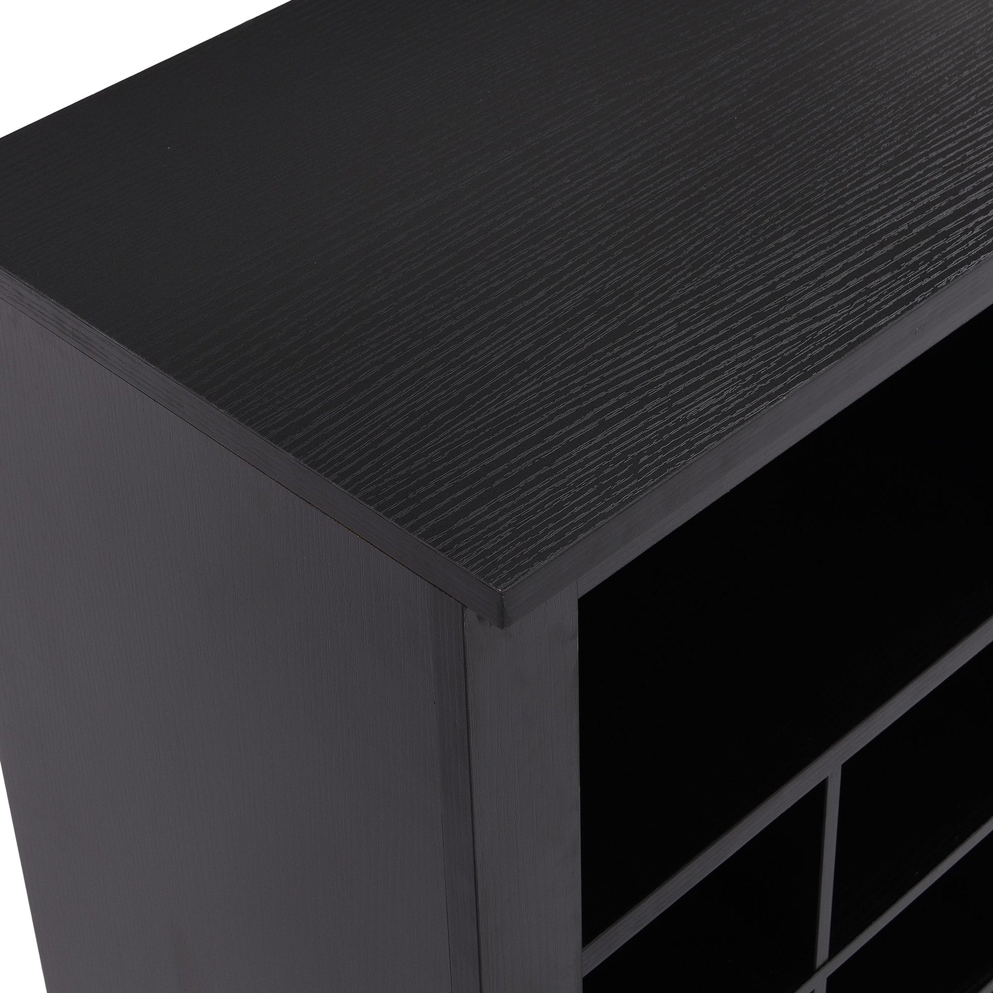 ON-TREND Sleek Design 24 Shoe Cubby Console, Modern Shoe Cabinet with Curved Base, Versatile Sideboard with High-quality image 12