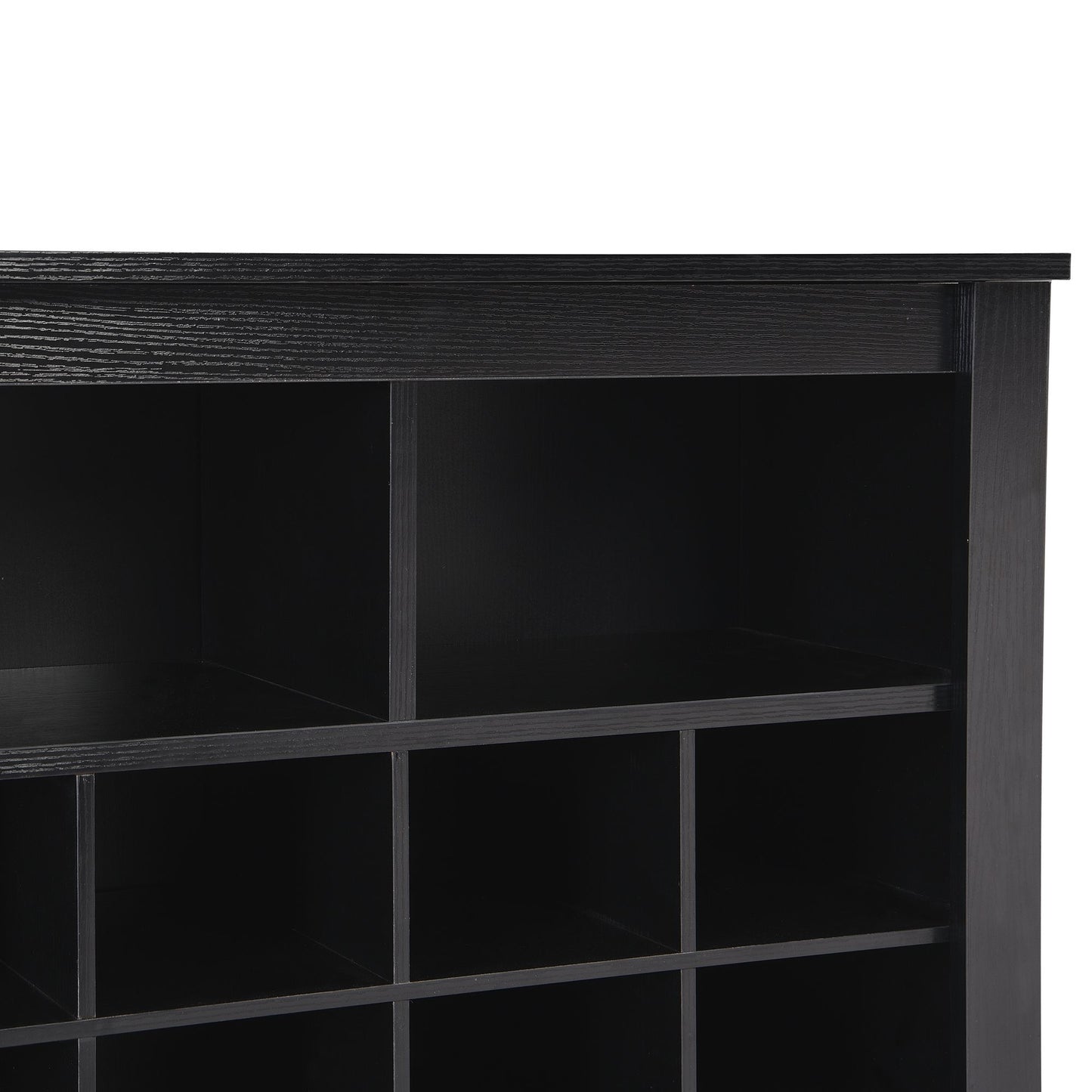 ON-TREND Sleek Design 24 Shoe Cubby Console, Modern Shoe Cabinet with Curved Base, Versatile Sideboard with High-quality image 10