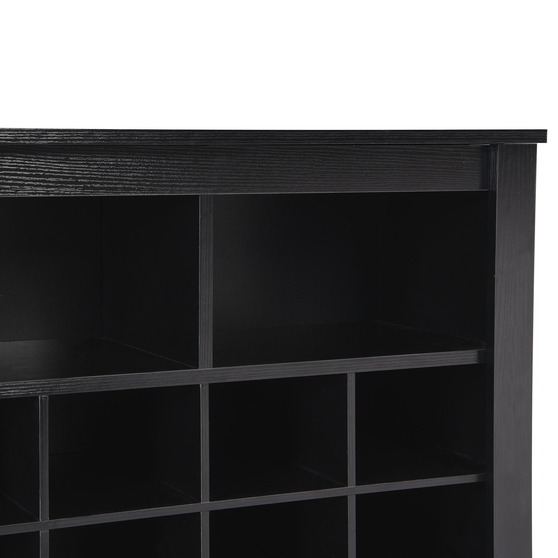 ON-TREND Sleek Design 24 Shoe Cubby Console, Modern Shoe Cabinet with Curved Base, Versatile Sideboard with High-quality image 10