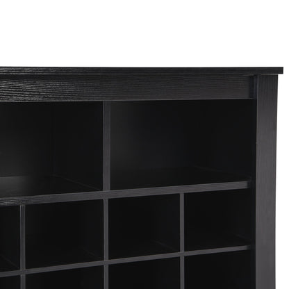 ON-TREND Sleek Design 24 Shoe Cubby Console, Modern Shoe Cabinet with Curved Base, Versatile Sideboard with High-quality image 10