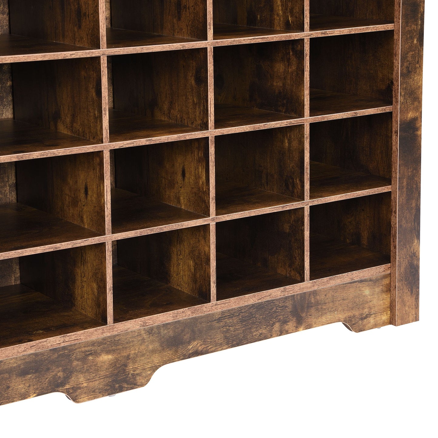 ON-TREND Sleek Design 24 Shoe Cubby Console, Modern Shoe Cabinet with Curved Base, Versatile Sideboard with High-quality image 10