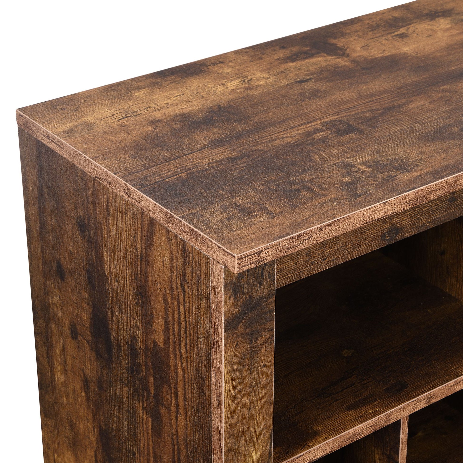 ON-TREND Sleek Design 24 Shoe Cubby Console, Modern Shoe Cabinet with Curved Base, Versatile Sideboard with High-quality image 11